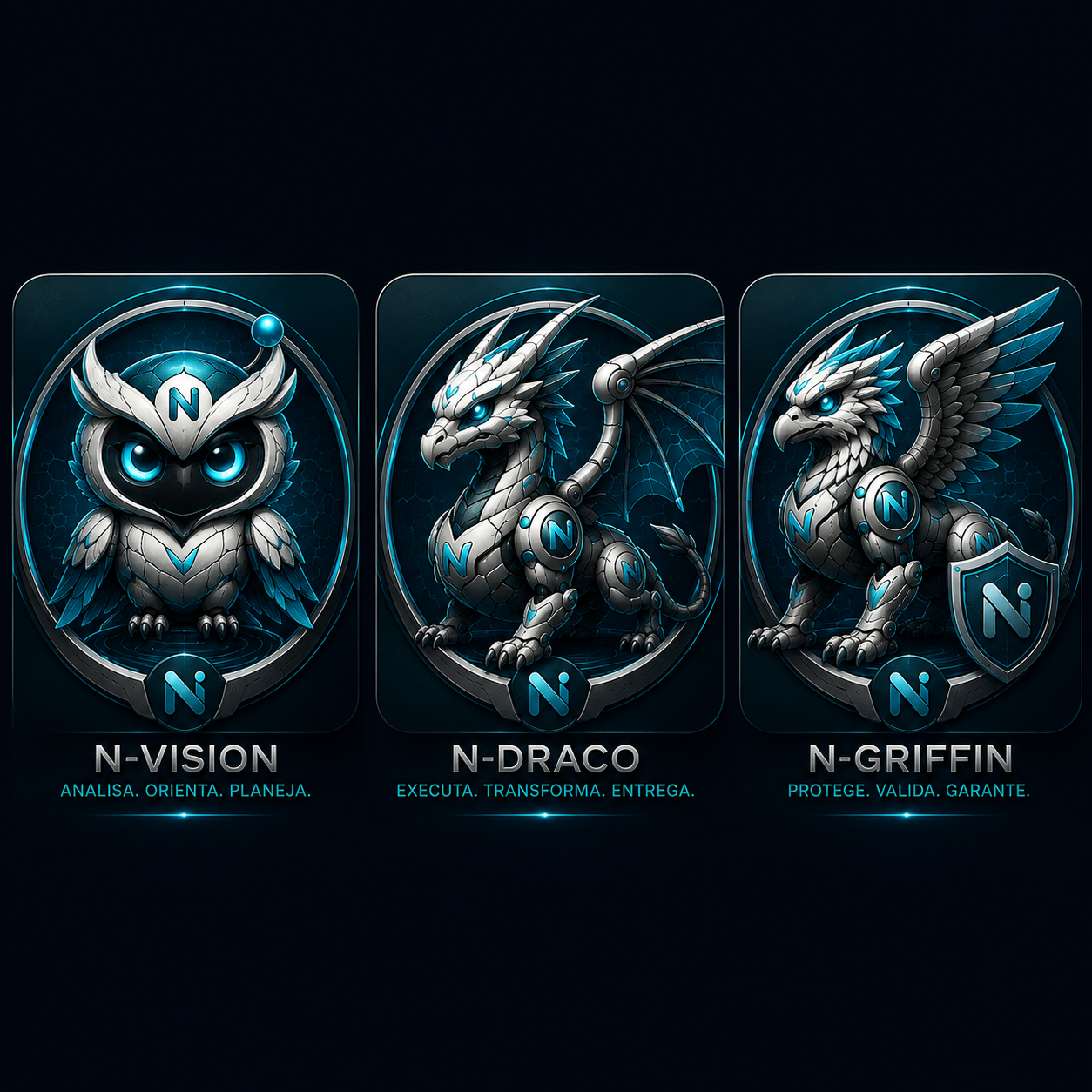 Painel oficial dos Naveir.Bot N‑Vision, N‑Draco e N‑Griffin
